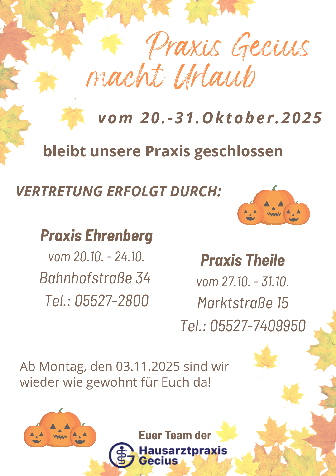 urlaubsankündigung