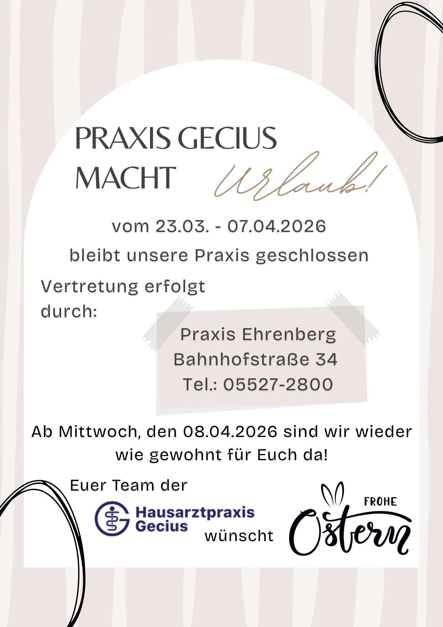 urlaubsankündigung ostern 2026